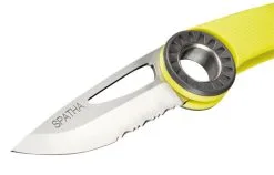 Petzl Spatha Coltello Serramanico Moschettonabile -Negozio al dettaglio Motican petzl spatha coltello giallo particolare 1